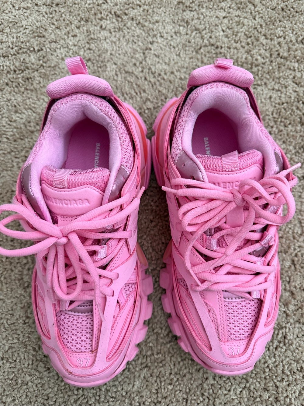 Balenciaga Bubblegum Pink Triple-S Style Sneakers